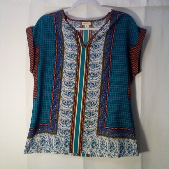 Antilia Femme Blouse Women S Short Sleeve Multi Pattern Colorful - Picture 1 of 15